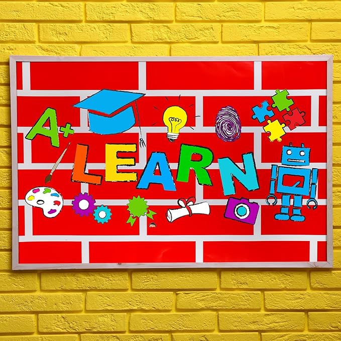 Tenceur Wrapping Paper Roll Bulletin Board Borders Paper Fade Resistant Decorative(24 Inch X 100ft,Red Brick)