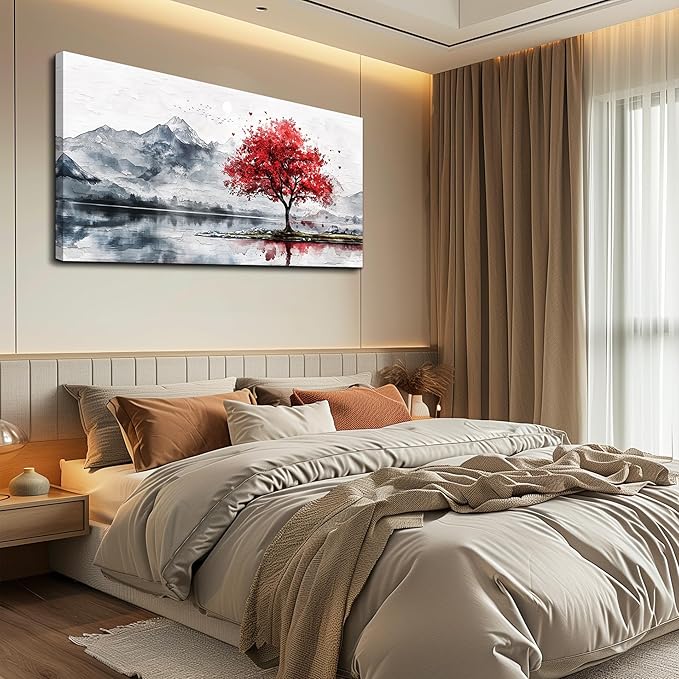 MHARTK66 60x30 Wall Art Home Wall Decor For Bedroom Large Canvas Wall Art Living Room Country Landscapes Wall Pictures Black And White Poster For Dining Room Modern Office Art Work Painting Prints
