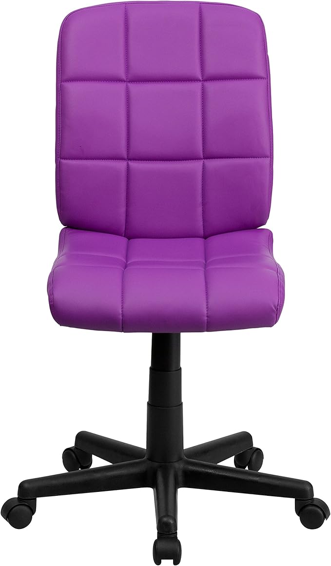 Flash Furniture Clayton Mid-Back Purple Quilted Vinyl Swivel Task Office Chair
