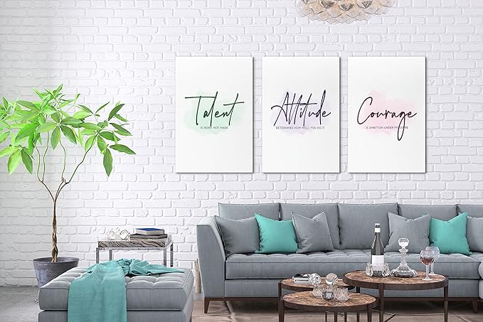 3 Piece Motivational Quotes Canvas Print Pictures Wall Decor, Framed Artwork Home Office Decor 20"x30" x 3 Pcs