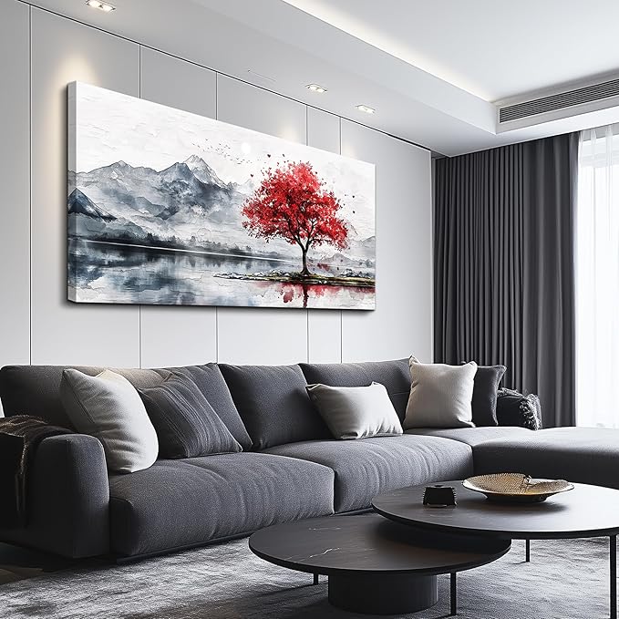 MHARTK66 60x30 Wall Art Home Wall Decor For Bedroom Large Canvas Wall Art Living Room Country Landscapes Wall Pictures Black And White Poster For Dining Room Modern Office Art Work Painting Prints