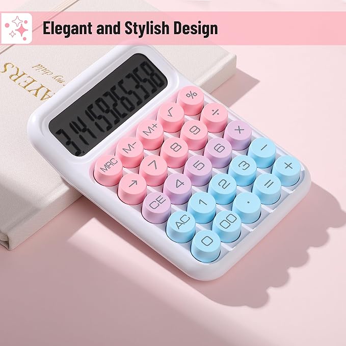 Mr. Pen- Mechanical Switch Calculator, 12 Digits, Large LCD Display, Colorful Calculator Big Buttons