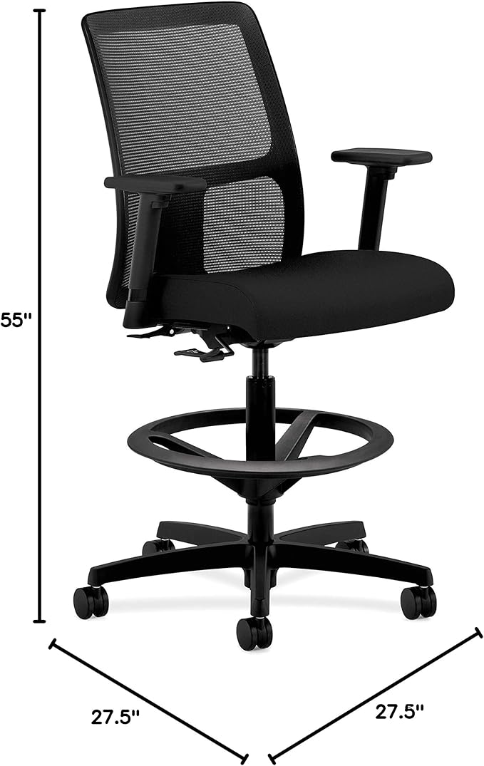 HON Ignition Task Stool Chair, in Black (HITS5)