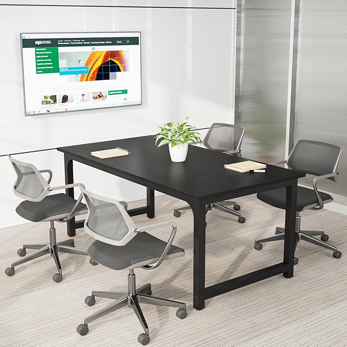 Tribesigns Modern Computer Desk, 63 x 31.5 inch Large Office Desk Computer Table Study Writing Desk Workstation for Home Office, Black