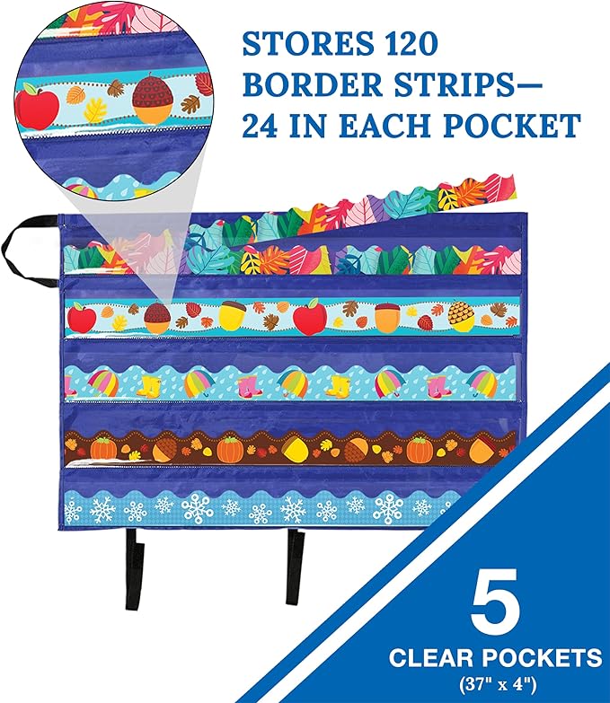 Carson Dellosa Education Bulletin Board Borders and Craft Storage Pocket Chart, 41" x 24.5" Classroom Decor Organizer, Teacher Supplies for Classroom and Office Organization