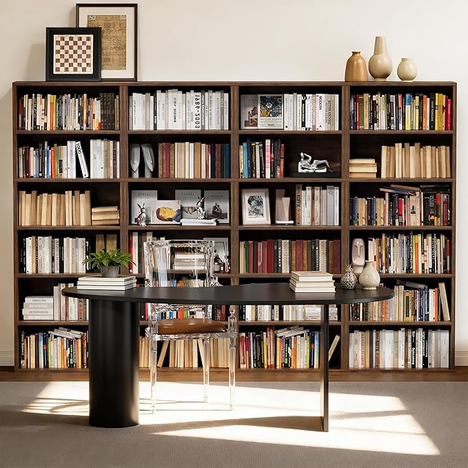 Furniwell 71" Tall Bookcase Bookshelves, 6 Tier Floor Standing Bookcases Open Frame, Modern Display Storage Organizer for Home Office, Living Room, Bedroom, Study Room (Brown, 2 Pcs)