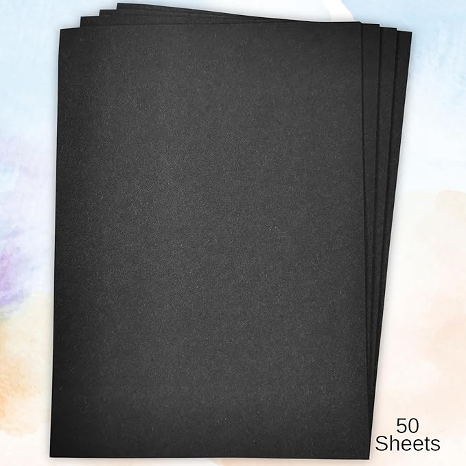 A2 Recycled Black Sugar Paper 100gsm 50 Sheets by BCreative ®
