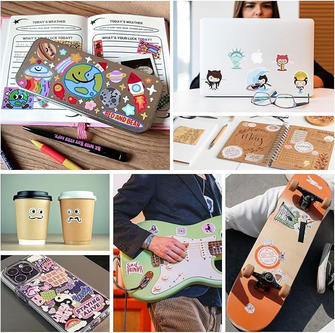HTVRONT Sublimation Sticker Paper - 50 Pcs Matte Waterproof Sublimation Stickers 8.5 * 11in for Decoration (White)