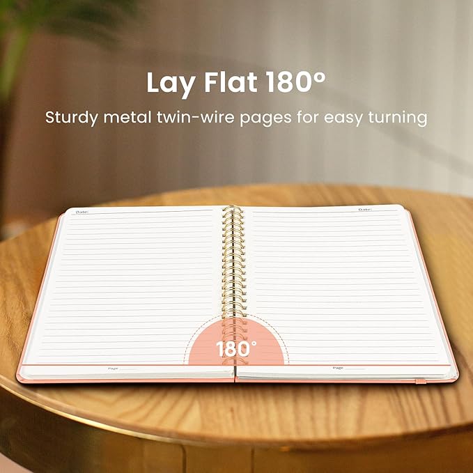 Taja Lined Spiral Journal Notebook for Women & Men, 140 Pages, College Ruled Hardcover Notebook for Work & Note Taking, Journals for Writing, A5(5.7" x 7.9") – Coral