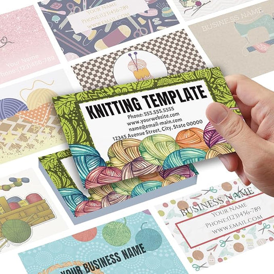 Business Cards Customize with Knitting Templates, Custom Business Cards Personalized with Your Logo, 3.5"X 2" 300gsm Matte Paper for Small Business