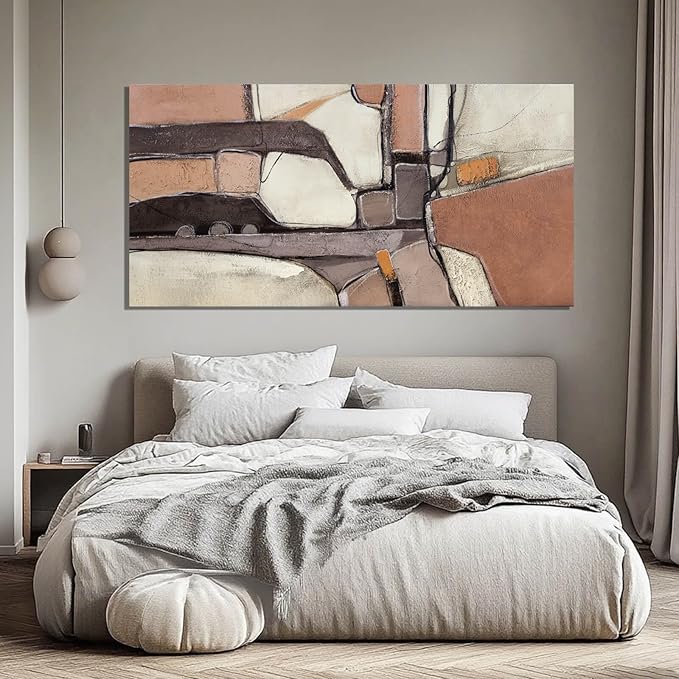 Large Wall Art Grey Canvas Art Wall Decor and Abstract Wall Art Framed for Living Room, Bedroom, and Office, 24" x 48"
