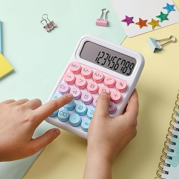 Mr. Pen- Mechanical Switch Calculator, 12 Digits, Large LCD Display, Colorful Calculator Big Buttons