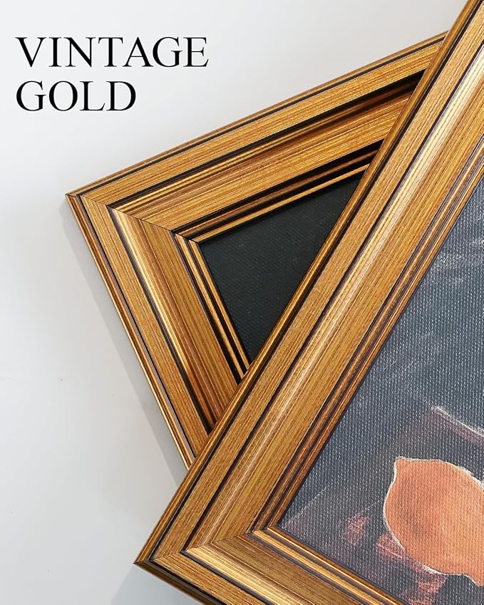 VIYYIEA Vintage Gold Framed Wall Art for Living Room, Maple Leaf Canvas Prints Home Decor, Oil Painting Picture, Bedroom Wall Decor Gifts for Friends or Family -【Maple Leaf Specimen】-(24L x 16W)