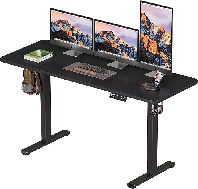 BIZUM Electric Standing Desk 63 x 24 Inch Computer Desk-Gaming Desk Black Home Office Desks Height Adjustable Memory Stand Up Computer Workstation