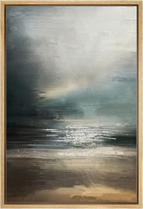 SIGNWIN Framed Canvas Wall Art Abstract Color Painting Canvas Prints Home Artwork Decoration for Living Room,Bedroom - 24"x36" Natural