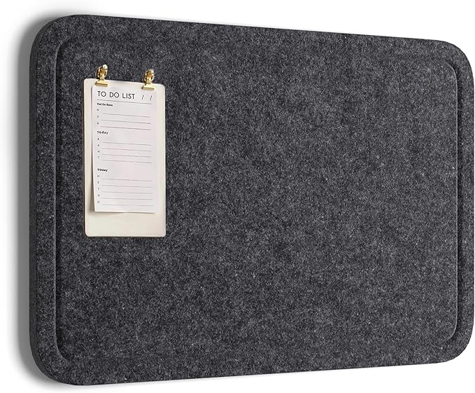 Orelle Felt Bulletin Board | 23 x 15” | Foldable Peel and Stick Felt Board for Wall | Alternative Cork Board for Office, Message Board, Kids Art Display | Charcoal
