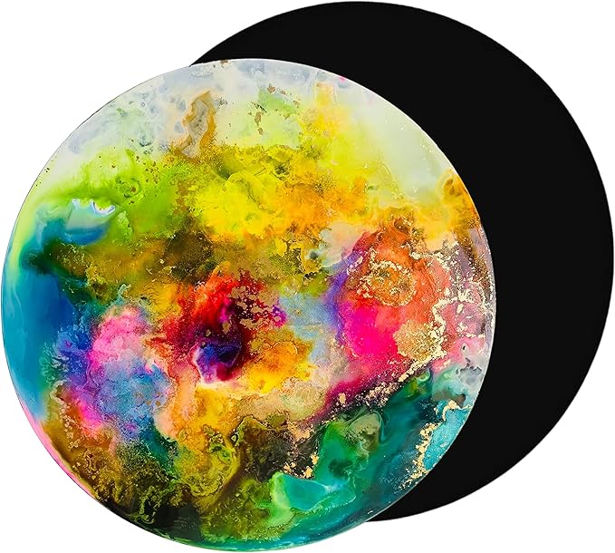 Et Cetera Papers EVO Synthetic Circles 10” – Tear Resistant Matte Black Recyclable Paper for Alcohol Ink – Reusable Flexible - Forgiving - Many Inks Wipe Off Clean for Easy Reuse - 10 Sheets