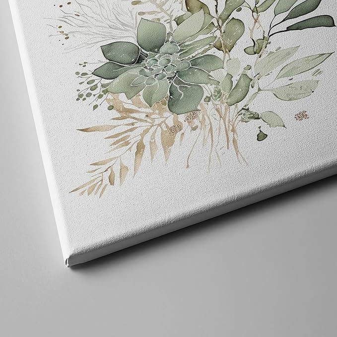 Framed Bathroom Wall Art Set of 3 for Rustic Botanical Prints,Watercolor Botanical Wall Art,Sage Green Painting Eucalyptus Leaf Art Pictures,Modern Boho Floral Wall Decor for Room Living Room Bedroom Decorations,12x16inch