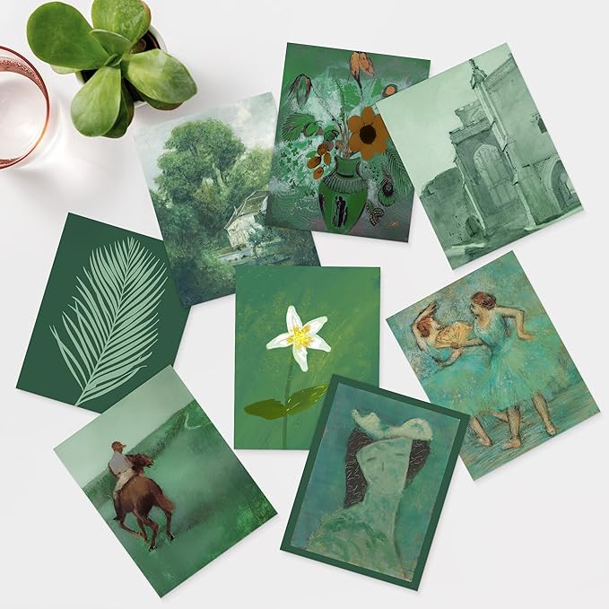 SIGNWIN Adhesive Canvas Poster Bathroom Decor, Wall Art Room Decor Multicolor for Living Room, Bedroom, Office Green Jungle Plant Ballet European Landscape Vintage Illustrations Bohemian - 12"x16"x 8