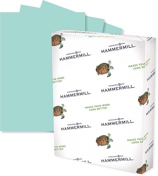 Hammermill Colored Paper, 20 lb Turquoise Printer Paper, 8.5 x 11 - Made in the USA, Pastel Paper, 103820R - 1 Ream (500 Sheets)