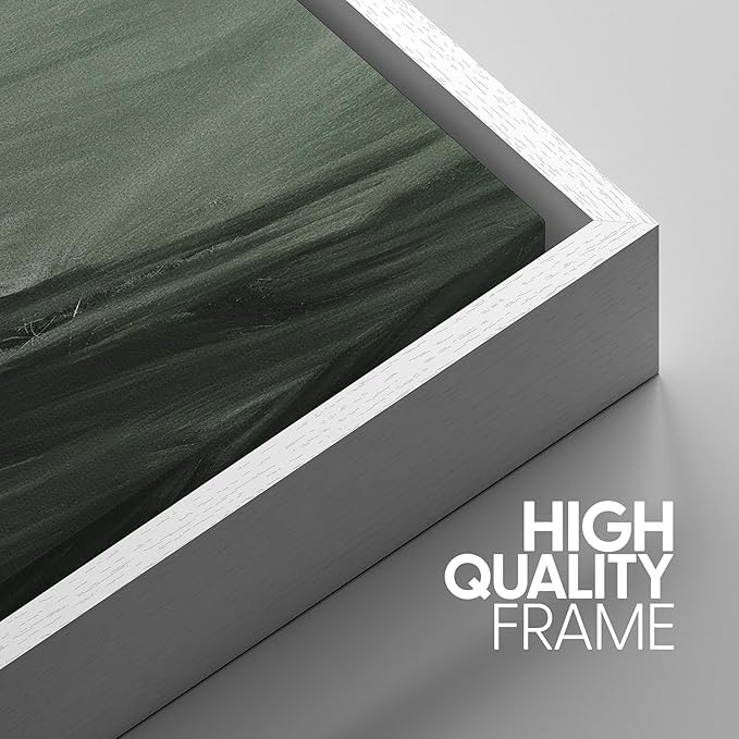 SIGNWIN Framed Canvas Print Wall Art Set Rolling Green Mountain Hill Environment Nature Wilderness Photography Modern Art Chic Landscape for Living Room, Bedroom, Office - 16"x24"x3 White