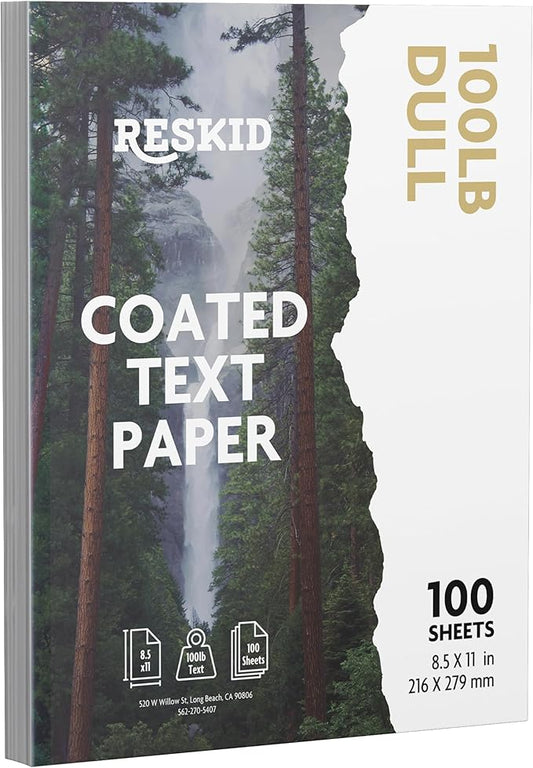 Double-Sided 100lb Matte Text Digital C2S Paper – Perfect for Color Laser Printing, Design Proposals, Flyers, Brochures | 8.5 x 11 | 100lb Dull Text | Matte Coated | 100 Sheets (100lb Dull, 8.5x11)