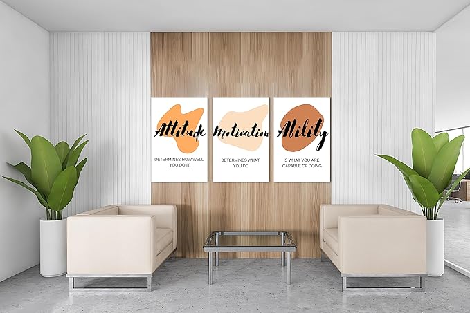 3 Piece Boho Abstract Graphics Canvas Wall Art - Motivational Quotes Print Pictures for Office and Home Decor - Inspirational Framed Artwork for Men and Women - 20"x30" x 3 Pcs