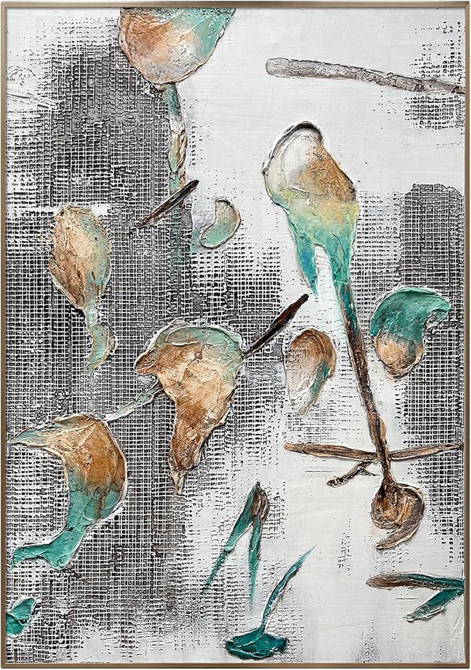 BrightA Large-scale hand-painted wall artworks in natural colors. Large-sized texture-based abstract decorations. Suitable for sofa background walls in living rooms, bedhead walls in bedrooms, corridors, and exhibition hall decorations 39.4"x59"
