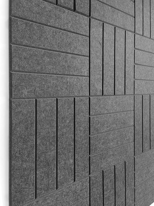 Felt Bulletin Board Tiles | Modern Cork Board Alternative | Large Cork Boards for Walls | Aesthetic Felt Wall Panels for Office & Home Decor | Pinboard & Photo Board (12-Pack) | Gray