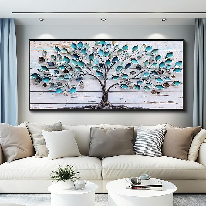 MHARTK66 Large Canvas Wall Art Framed-Tree Abstract Paintings Wall Decor Living Room Pictures Bedroom Artwork for Walls Landscape Farmhouse Decorations Botanical Prints Framed for Office Home Decor