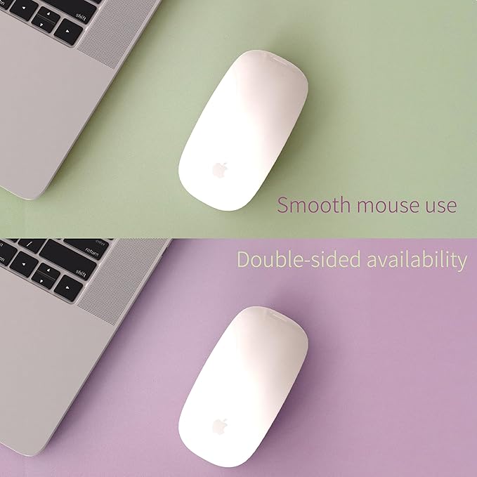RENMTURE Double-Sided Two-Tone Faux Leather Desk mat Desktop Organization and Accessories Home and Office Large Mouse pad Game and Work (Matcha Green/Lavender Purple, 36"x17")