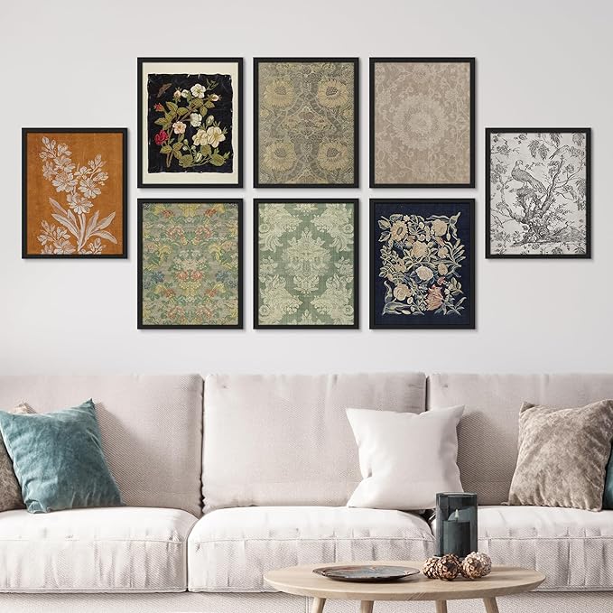 SIGNWIN Framed Poster Wall Art Set of Floral Botanical Flower Landscapes for Living Room, Bedroom, Office - 12"x16"x 8 Black