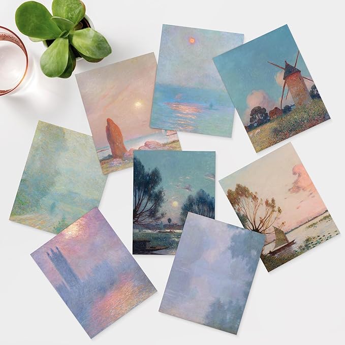 SIGNWIN Poster Wall Art Set of Vintage Landscape Watercolor Nature Landscape, Rustic Framhouse Decor for Living Room, Bedroom, Office - 8"x10"x 8