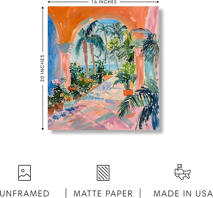 HAUS AND HUES Floral Art Wall Decor - Wildflowers Wall Art for Living Room, Floral Artwork for Bedroom Walls, Flower Painting for College Girls Dorm Room (City Scenery 3, Unframed, 16x20)