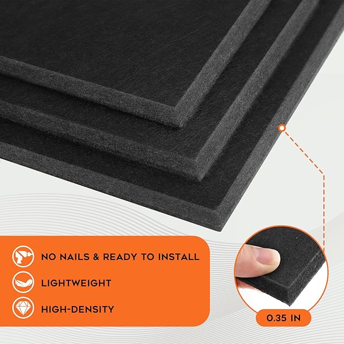 Felt Bulletin Board, Large Cork Board 36"x 24", 6 Pack Felt Wall Tiles with 35 Pcs Pushpins, Pin Boards for Office, Home & Classroom
