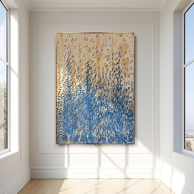 BrightA Blue Woods Abstract Wall Art Wall Painting For Living Room Extra Large Wall Art Large Canvas Art For Living Room Office Dining Room Wall Decor 59"x84.6"