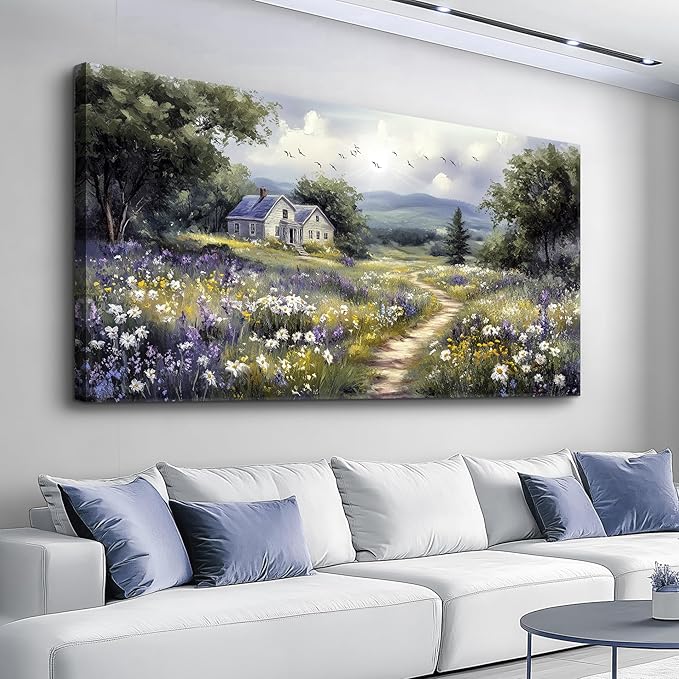 FUHAIHUA Large Wall Decor For Living Room Canvas Wall Art For Office Wall Decorations For Bedroom Garden Painting Artwork Room Home Decor 24x48 In