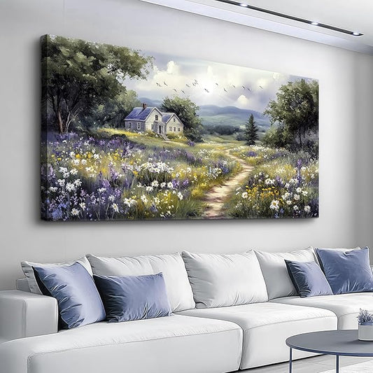 FUHAIHUA Large Wall Decor For Living Room Canvas Wall Art For Office Wall Decorations For Bedroom Garden Painting Artwork Room Home Decor 24x48 In