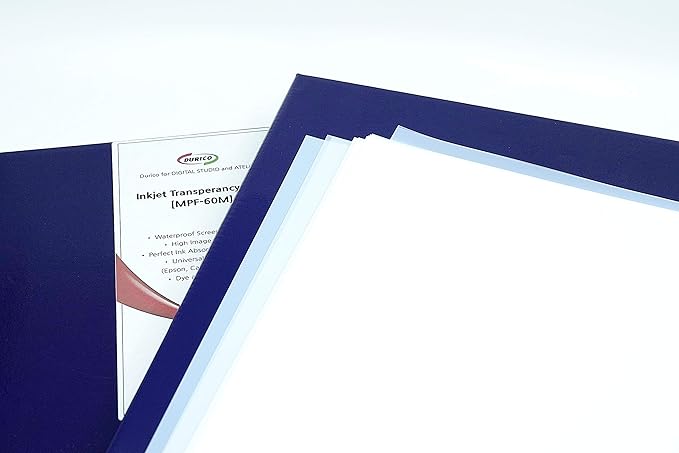 DURICO Translucent PET 5.3mil (135micron) Inkjet Film in Sheets for Screen Printing (11X17 IN/ 50 sheets)