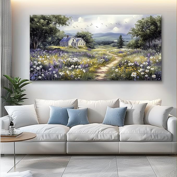 FUHAIHUA Large Wall Decor For Living Room Canvas Wall Art For Office Wall Decorations For Bedroom Garden Painting Artwork Room Home Decor 24x48 In