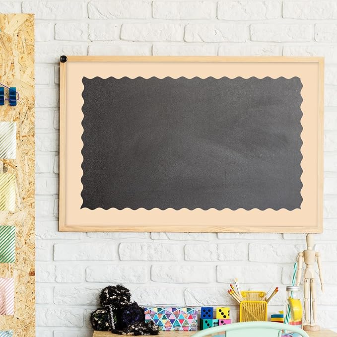 Whaline 65.6ft Orange Bulletin Board Borders Back to School 4 Rolls Gradient Orange Die-Cut Board Trim for Little Cutie Classroom Office Chalkboard