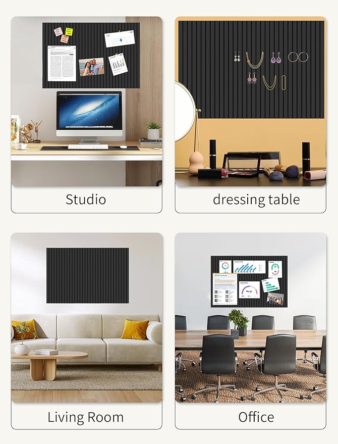 Large Bulletin Board 48"x36" Cork Boards for Walls, 12 Pack Felt Wall Panels Photo Board, Cork Board for Office Home Pin Board