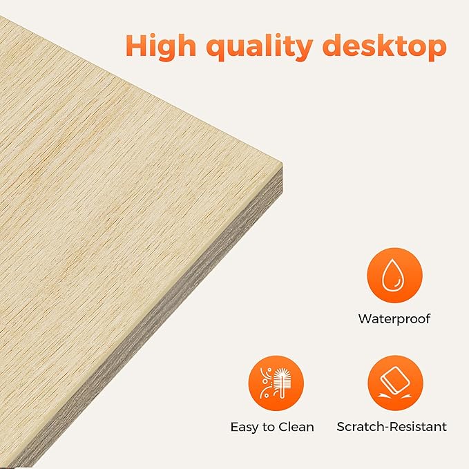 Mericonia 32 inch Computer Desk, 0.6" Thick Modern Simple Study Writing Table, Office Desk for Home Bedroom Office
