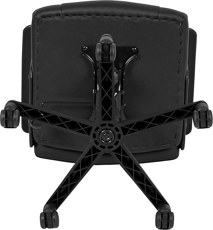 Flash Furniture Coffman Flash Fundamentals Mid-Back LeatherSoft Office and Gaming Chair, Ergonomic Office Chair with Padded LeatherSoft Seat and Arms, Black