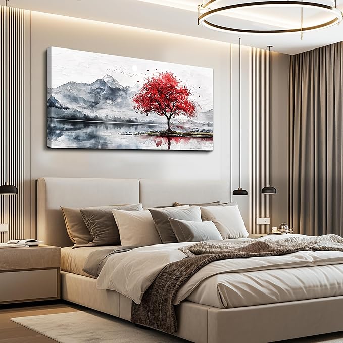MHARTK66 60x30 Wall Art Home Wall Decor For Bedroom Large Canvas Wall Art Living Room Country Landscapes Wall Pictures Black And White Poster For Dining Room Modern Office Art Work Painting Prints