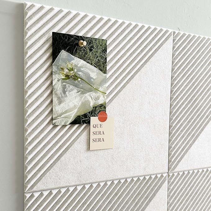 Large Cork Board for Walls 48"x 36", 12 Pack Felt Wall Tiles with Safe Removable Adhesive Tabs, Cork Board for Office,Pinboard Bulletin Board - Oatmeal