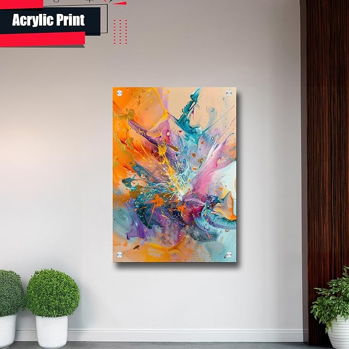 Teal and Orange Abstract Poster Print Modern Art for Office Wall Decor Available in Small, Decor Poster, Print
