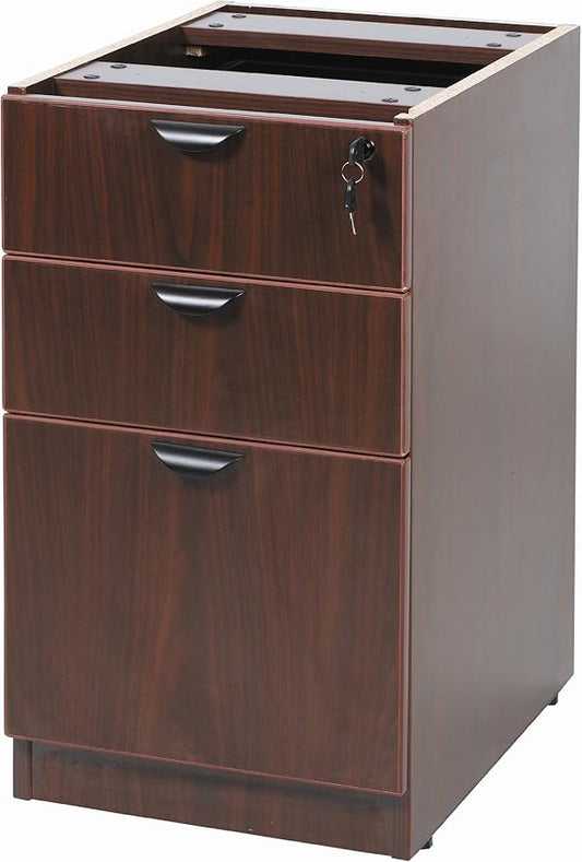 Boss Deluxe Pedestal 15-1/2 W by 22 D Full Box/Box/File, Mahogany