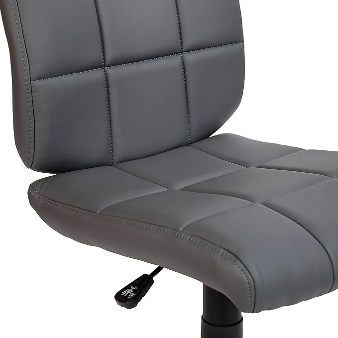 Flash Furniture Clayton Mid Back Swivel Task Chair - Gray Vinyl Upholstery - Tufted Back and 360° Swivel