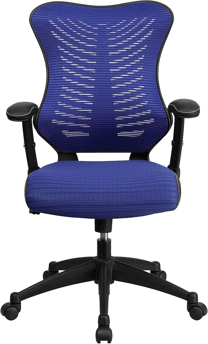 Flash Furniture Kale High Back Designer Blue Mesh Executive Swivel Ergonomic Office Chair with Adjustable Arms